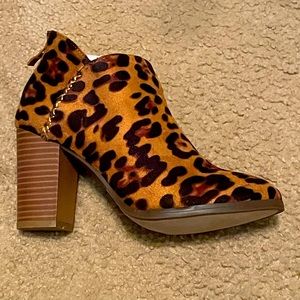 NEW animal print leopard print booties clearance free shipping